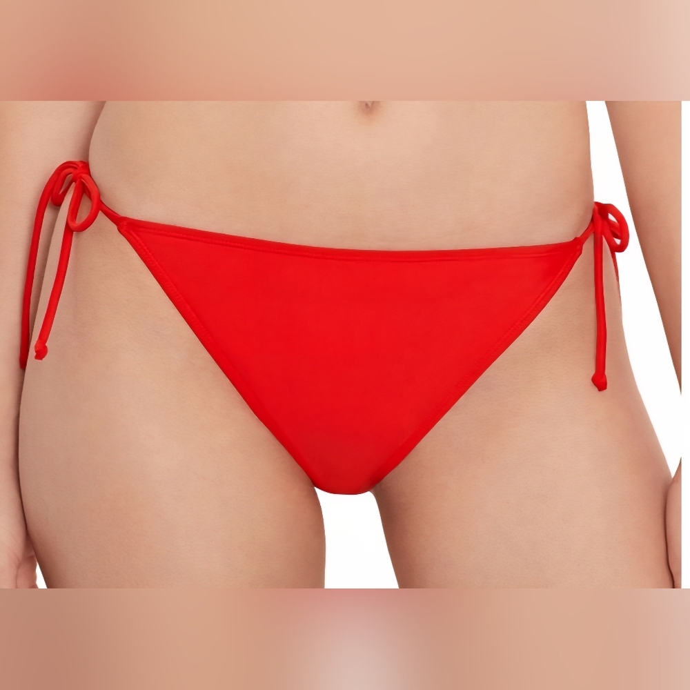 Salt + Cove Women's Side-Tie Bikini Bottoms, Vermillion, Large